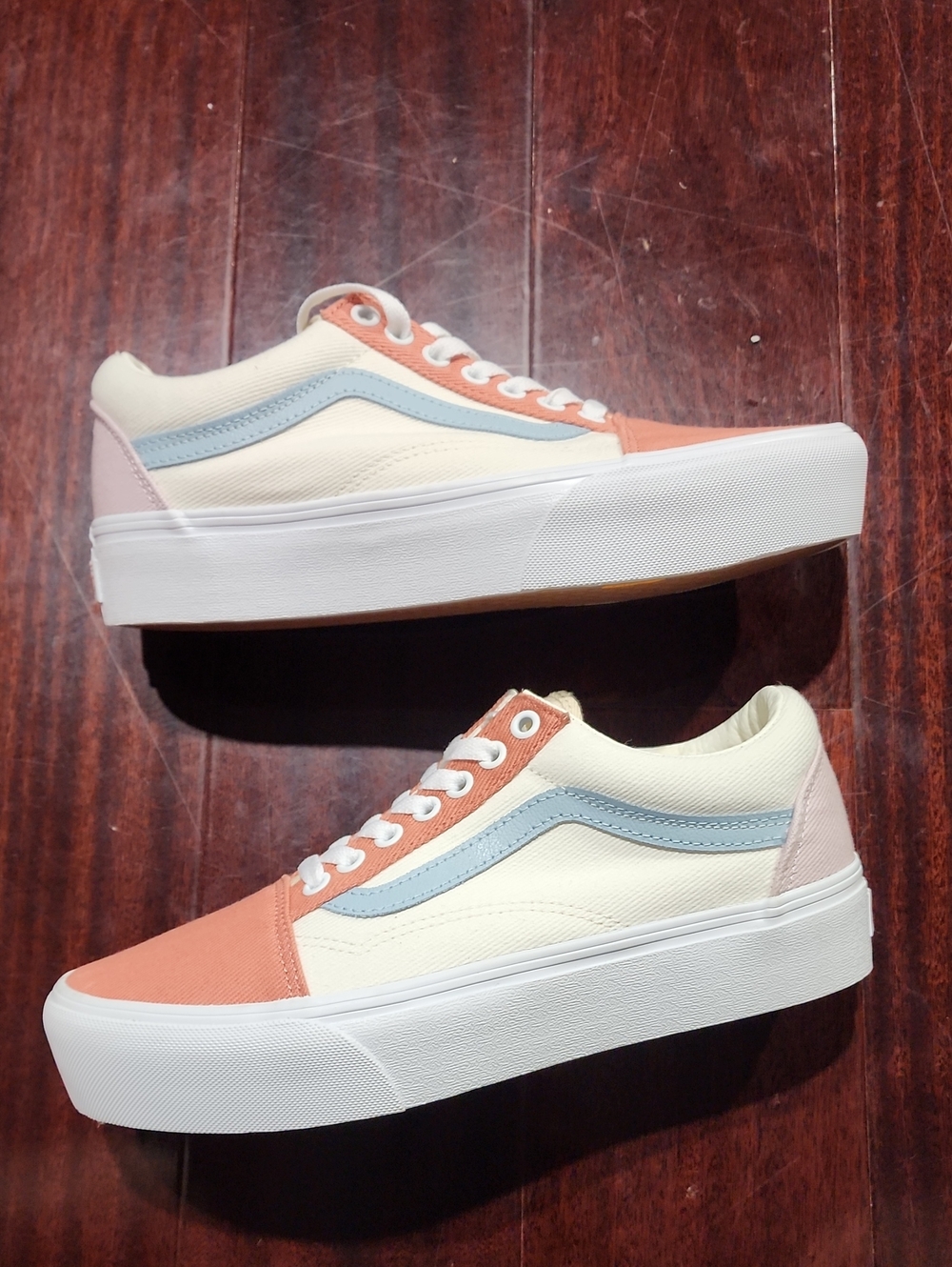 Vans Twill Old Skool Platform Pastel Block/True White W Sz 9 / M Sz 7.5